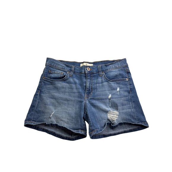 Dakota Collective Blue Distressed Denim Shorts Size 27 Medium Wash - Picture 1 of 5